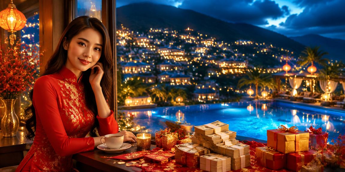Thiếu nữ Sapa mặc áo dài nhận cashback và bonus cược trên điện thoại giữa cảnh núi rừng